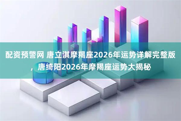 配资预警网 唐立淇摩羯座2026年运势详解完整版，唐绮阳2026年摩羯座运势大揭秘